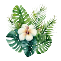 tropical feuille aquarelle jungle ai produire png