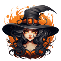 Halloween cartoon witch hat ai generate png