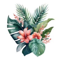 tropical leaf watercolor jungle ai generate png