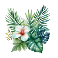 tropical leaf watercolor jungle ai generate png