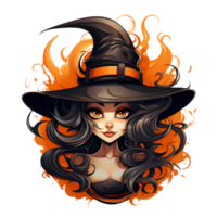 Halloween cartoon witch hat ai generate png