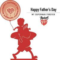 Father's walking Happy father's day LOGO Calligraphy superman vector