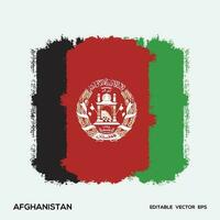 Afghanistan Flag Brush Vector Illustration, Afghanistan flag brush stroke