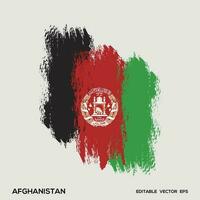 Afghanistan Flag Brush Vector Illustration, Afghanistan flag brush stroke