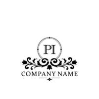 Initial letter PI simple and elegant monogram design template logo vector