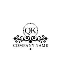 Initial letter QK simple and elegant monogram design template logo vector