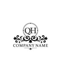 Initial letter QH simple and elegant monogram design template logo vector