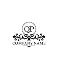 Initial letter QP simple and elegant monogram design template logo vector