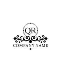 Initial letter QR simple and elegant monogram design template logo vector