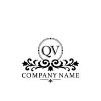 Initial letter QV simple and elegant monogram design template logo vector