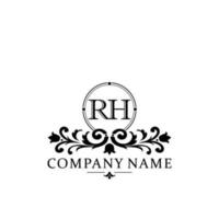 Initial letter RH simple and elegant monogram design template logo vector