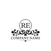 Initial letter RE simple and elegant monogram design template logo vector