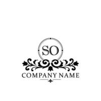 Initial letter SO simple and elegant monogram design template logo vector