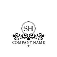 Initial letter SH simple and elegant monogram design template logo vector