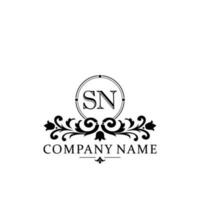 Initial letter SN simple and elegant monogram design template logo vector