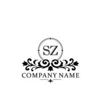 Initial letter SZ simple and elegant monogram design template logo vector