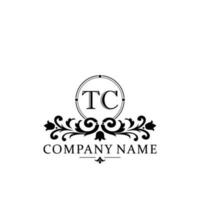 Initial letter TC simple and elegant monogram design template logo vector