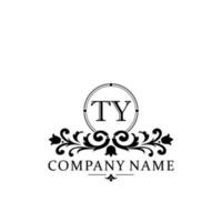 Initial letter TY simple and elegant monogram design template logo vector