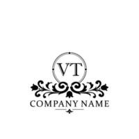 Initial letter VT simple and elegant monogram design template logo vector