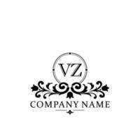 Initial letter VZ simple and elegant monogram design template logo vector