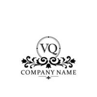 Initial letter VQ simple and elegant monogram design template logo vector