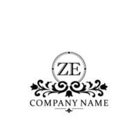 Initial letter ZE simple and elegant monogram design template logo vector