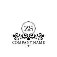 Initial letter ZS simple and elegant monogram design template logo vector