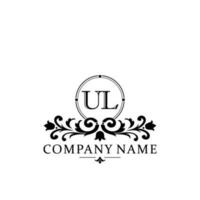 Initial letter UL simple and elegant monogram design template logo vector