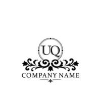 Initial letter UQ simple and elegant monogram design template logo vector