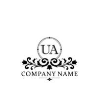 Initial letter UA simple and elegant monogram design template logo vector