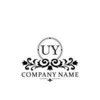 Initial letter UY simple and elegant monogram design template logo vector