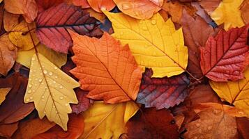 Fallen Autumn Leaves Background., Happy Autumn Concept. photo