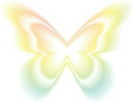 Stickers with a blurred Y2K effect.   Butterfly shapes in trendy retro style. Vector illustration.