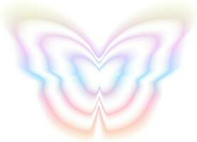 Stickers with a blurred Y2K effect.   Butterfly shapes in trendy retro style. Vector illustration.