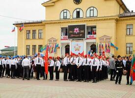 festivo desfile en mayo 9 9 en slavyansk-on-kuban, en honor de victoria día en el genial patriótico guerra. foto