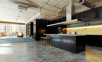 modern loft kitchen interior photo