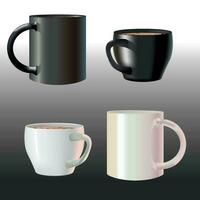 Set of cups for advertising. Printing on cups. Vector. vector