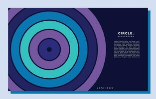 Circle geometric background template copy space for landing page design. Minimalist blue and purple backdrop design. vector