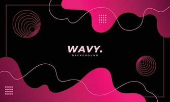 Wavy and fluid pink background template with frame copy space. Abstract shape backdrop design for landing page, poster, banner, magazine, cover, leaflet, or presentation. vector