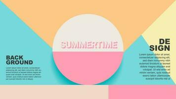 Colorful Summer banner product display cylindrical shape podium geometric poster design empty space. vector