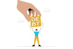 The big hand that lifted the debt burden of a young businessman vector