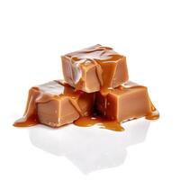 Delicious toffee isolated on white background, photo