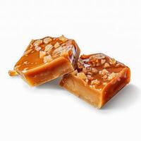 Delicious toffee isolated on white background, photo