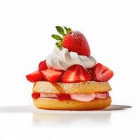 Delicious Strawberry Shortcake isolated on white background, photo