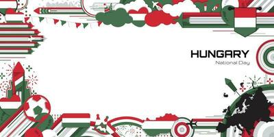 Happy Independence Day of Hungary, illustration background design, country theme vector