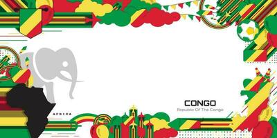 Happy Independence Day of Republic Congo, illustration background design, country theme vector