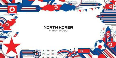 contento independencia día de norte Corea, ilustración antecedentes diseño, país tema vector