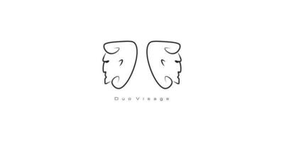 dúo rostro negocio logo diseño, marca logo vector