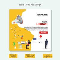 We are hiring job vacancy facebook or instagram or social media post web banner design template vector