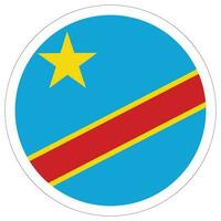 Democratic Republic of Congo flag. Democratic Republic of the Congo Round Flag vector